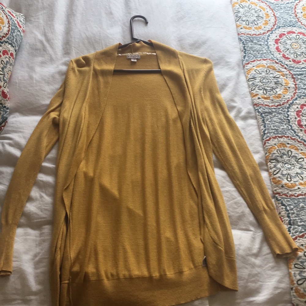 mustard yellow cardigan